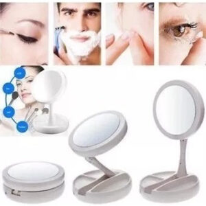 Espejo Luz Led Redondo Doble Cara, Con Aumento / Tucupon