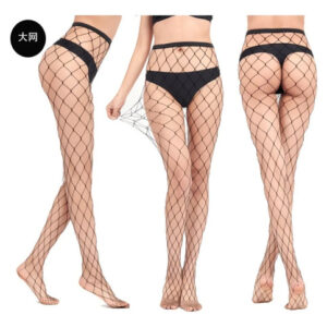 Panty Calado Grande Negra  Medias Mallas De Red Pantimedias